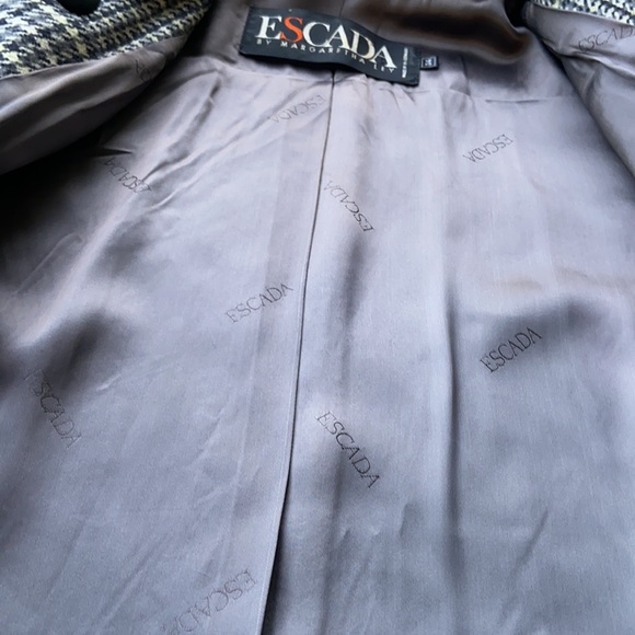 VTG 80s Escada Wool Houndstooth Blazer 34 - Picture 9 of 12